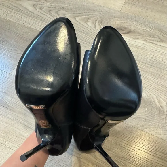 Burberry Black Peep-Toe Ankle Boots - Picture 6 of 11